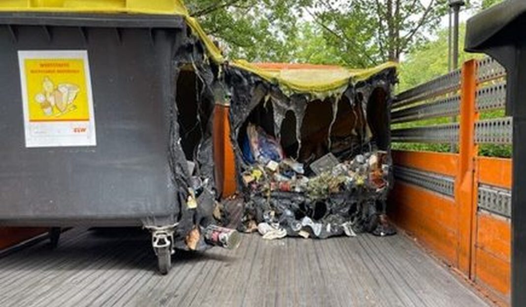 Über 250 Mülltonnen in Wiesbaden seit Jahresbeginn durch Feuer beschädigt oder zerstört